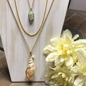 NWOT Layered 3-in-1 Druzy Shell Necklace – WGR4363
